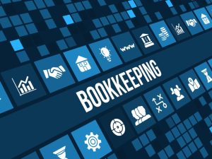 Digital bookkeeping icons showcasing tools and resources for managing small business payroll efficiently.